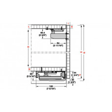Комплект фурнітури FINETTA FLATFRONT S E US 15FB для 2-х дверей шириною 3000мм