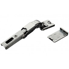 Петля DUOMATIC PUSH 110° для скляних дверей без свердління сталь нікельована